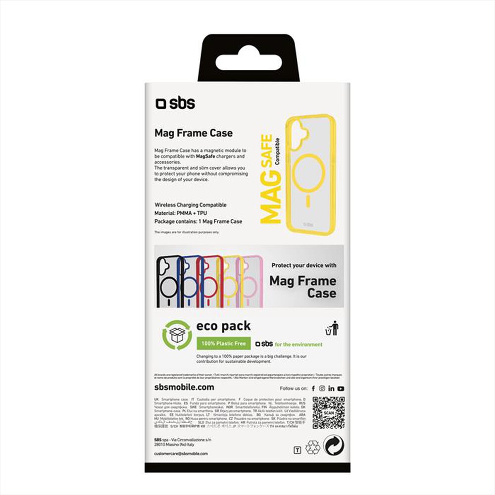 "SBS - Cover Mag Frame iPhone 16 TEMAGCOLIP1661Y-Giallo"