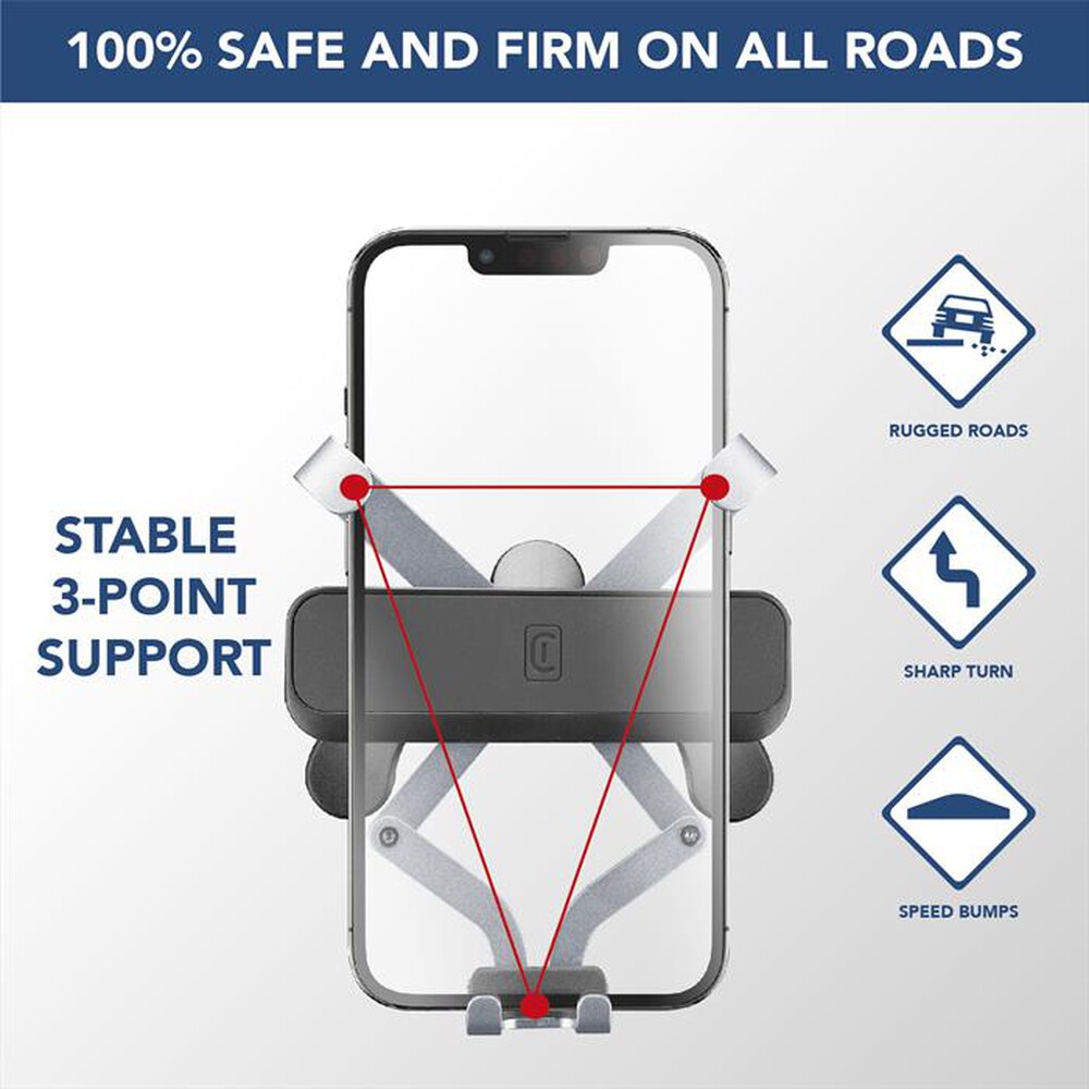 Immagine del prodotto CELLULARLINE - Supporto smartphone da auto GRAVITYHOLDERVENTK-Nero