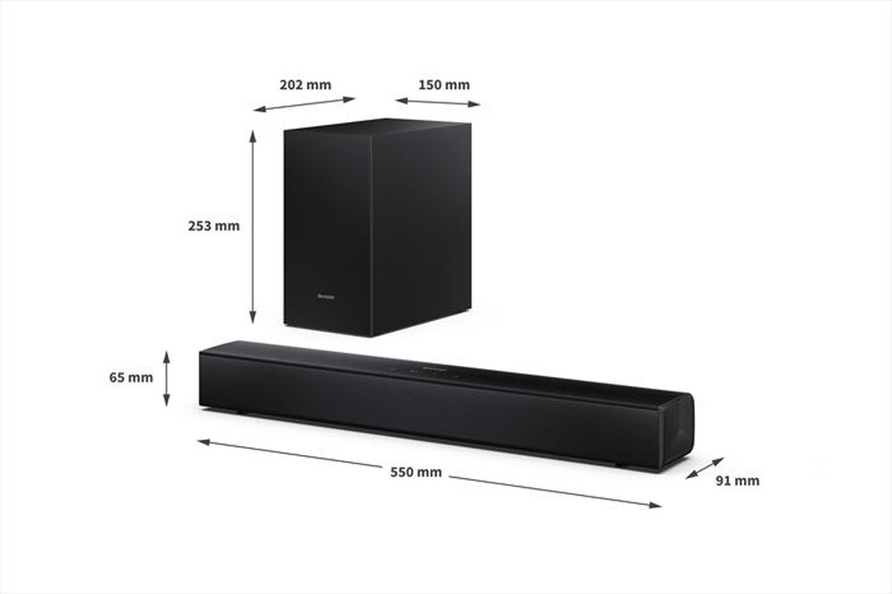 Immagine del prodotto SHARP - Soundbar compatta 2.1 HT-SBW121-Black
