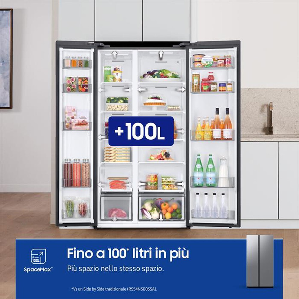 "SAMSUNG - Frigorifero side by side RS57DG400EM9EF Classe E-Metal Inox"
