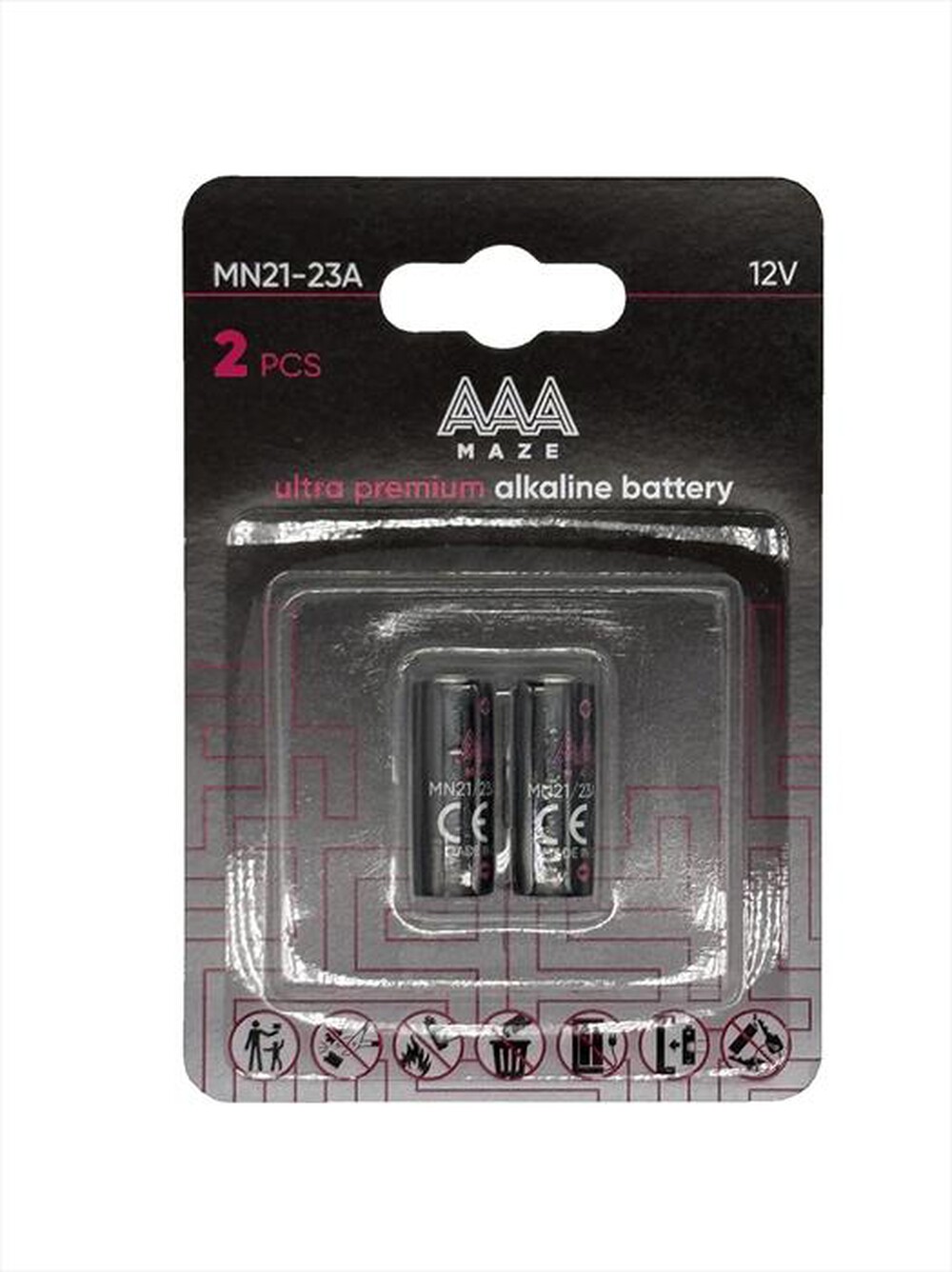 "AAAMAZE - PILE ALKALINE ULTRA PREMIUM MN21-23A-Nero"