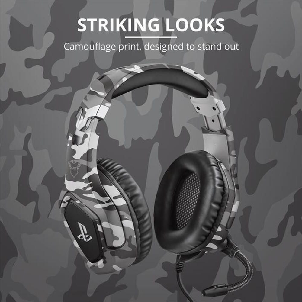 "TRUST - GXT 488 FORZE-G PS4 HEADSET-Grey Camouflage"