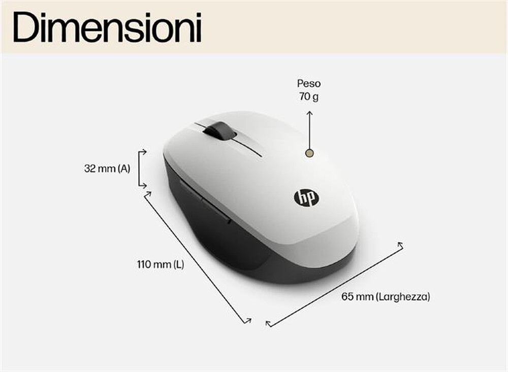 Immagine del prodotto HP - DUAL MODE MOUSE 300-Silver