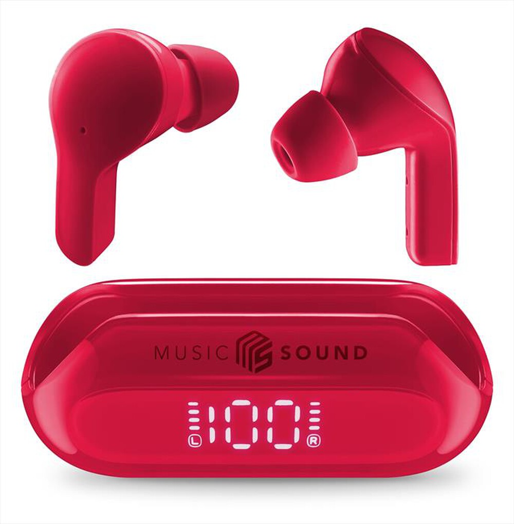 "CELLULARLINE - Auricolare bluetooth BTMSTWSSLIDER-Rosso"