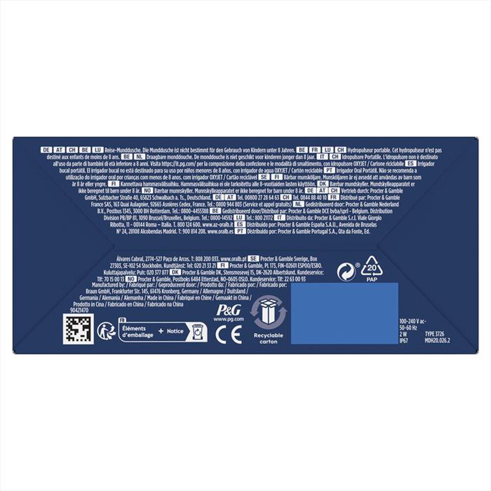 Immagine del prodotto ORAL-B - Idropulsore Portatile Aquacare 4-BIANCO/BLU