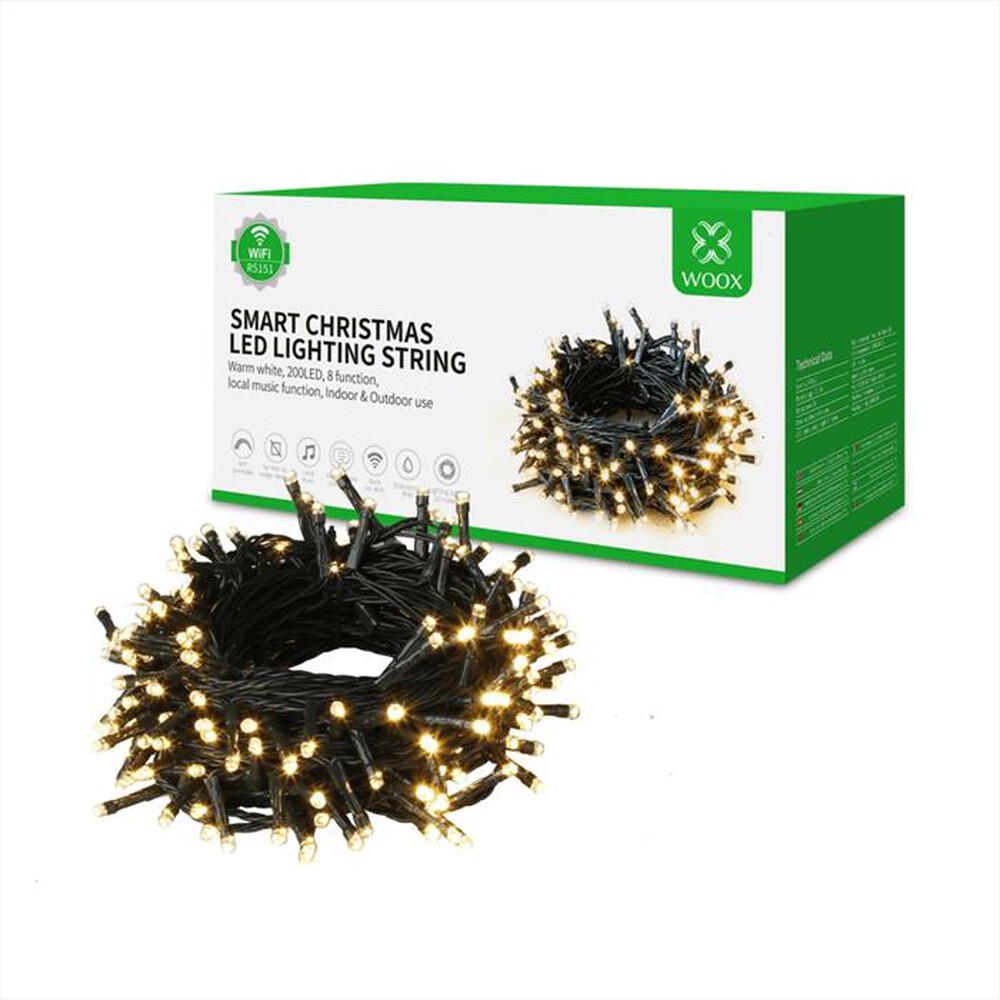 Immagine del prodotto WOOX - SMART CHRISTMAS LED LIGHTING STRING 20MTR-NERO