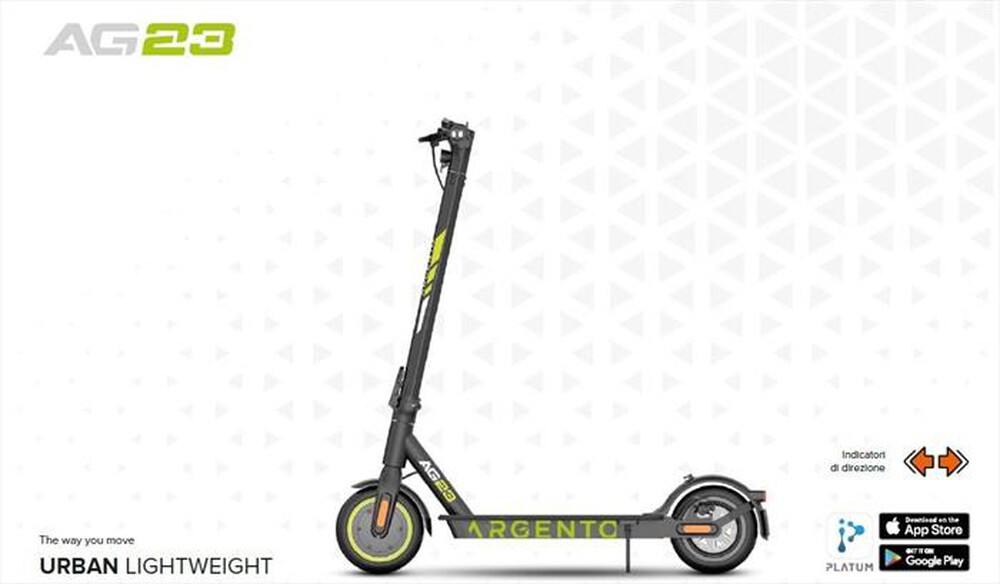 "ARGENTO - Monopattino elettrico AG 23-NERO/VERDE"