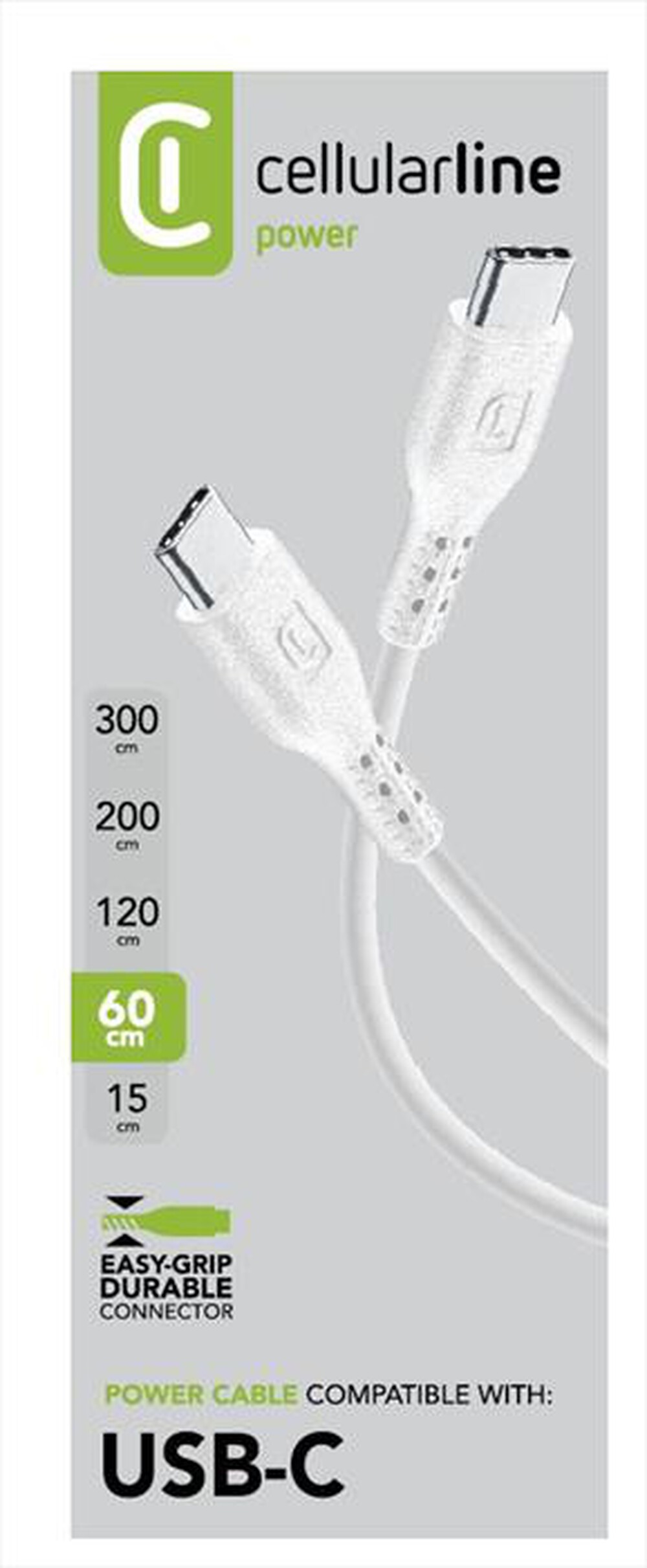 Immagine del prodotto CELLULARLINE - USBDATA06USBC2CW Cavo Dati-USB-C TO USB-C-60CM-Bianco