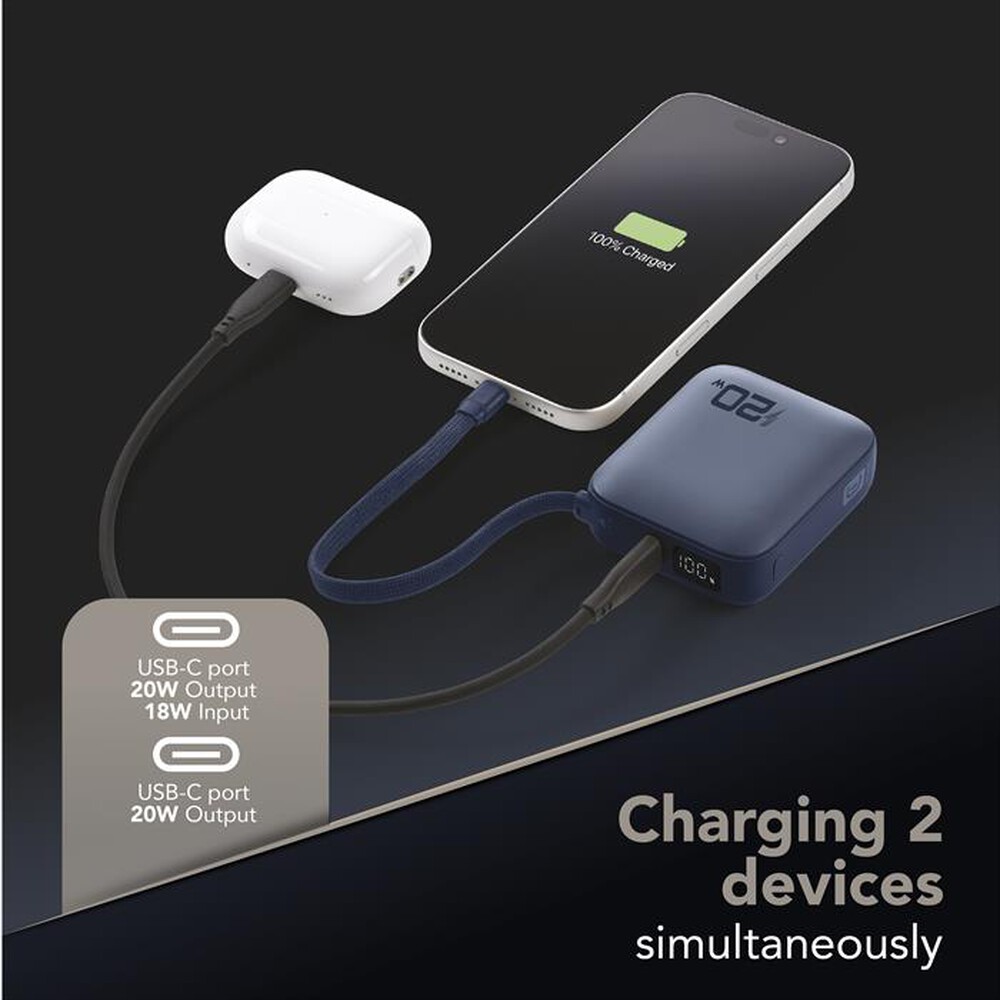 Immagine del prodotto CELLULARLINE - POWER BANK POCKET 10000 MAH 20W PORTA USB-C BLU-Blu