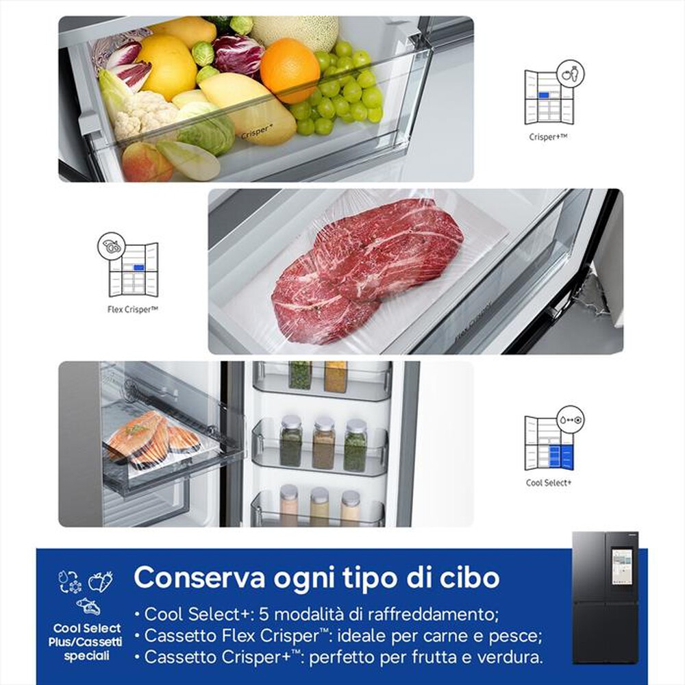 Immagine del prodotto SAMSUNG - Frigorifero 4 porte RF65DG9H0EB1EF Classe E 637 lt-Antracite