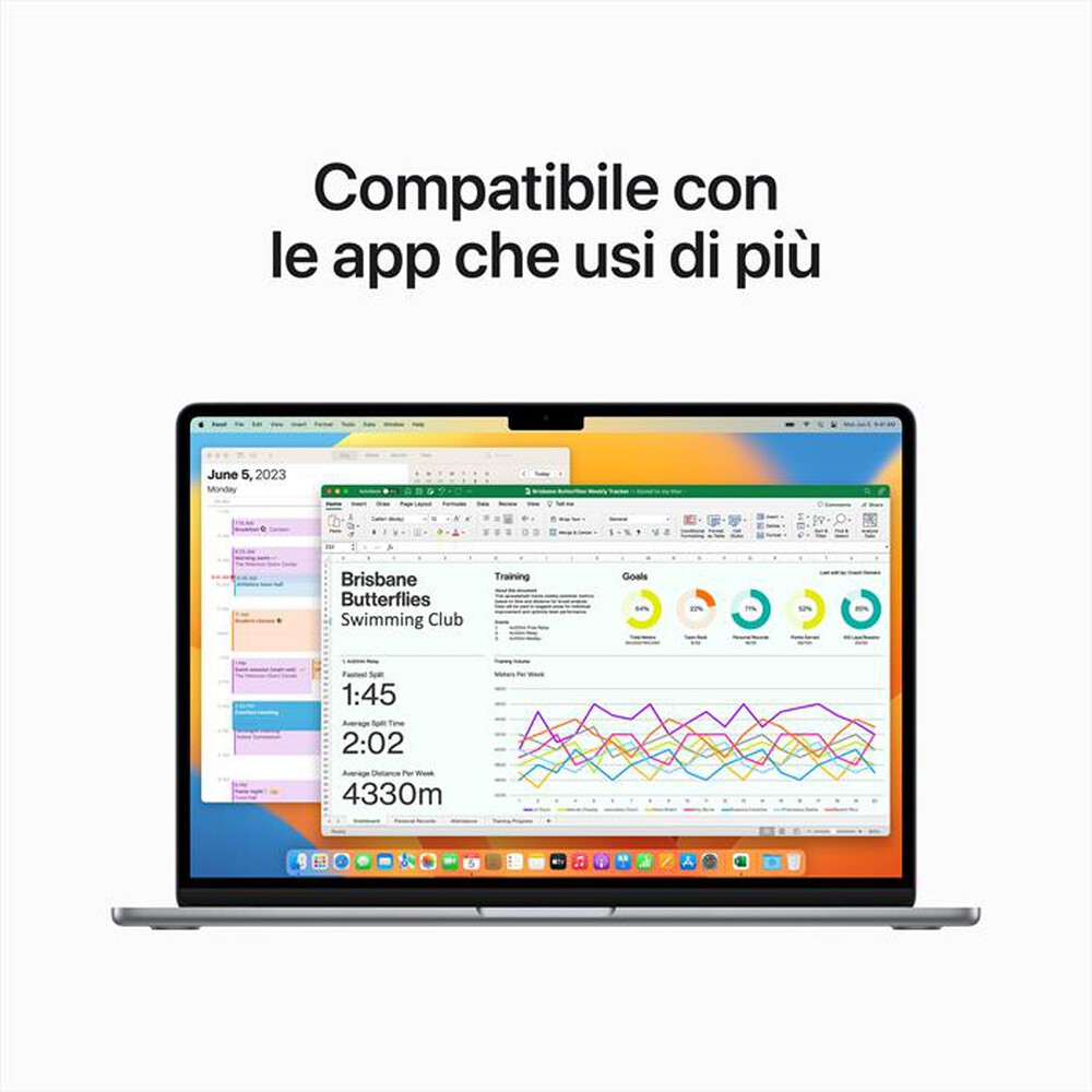 "APPLE - MacBook Air 15\" M2 8-core CPU 10-core GPU 512GB-Grigio Siderale"
