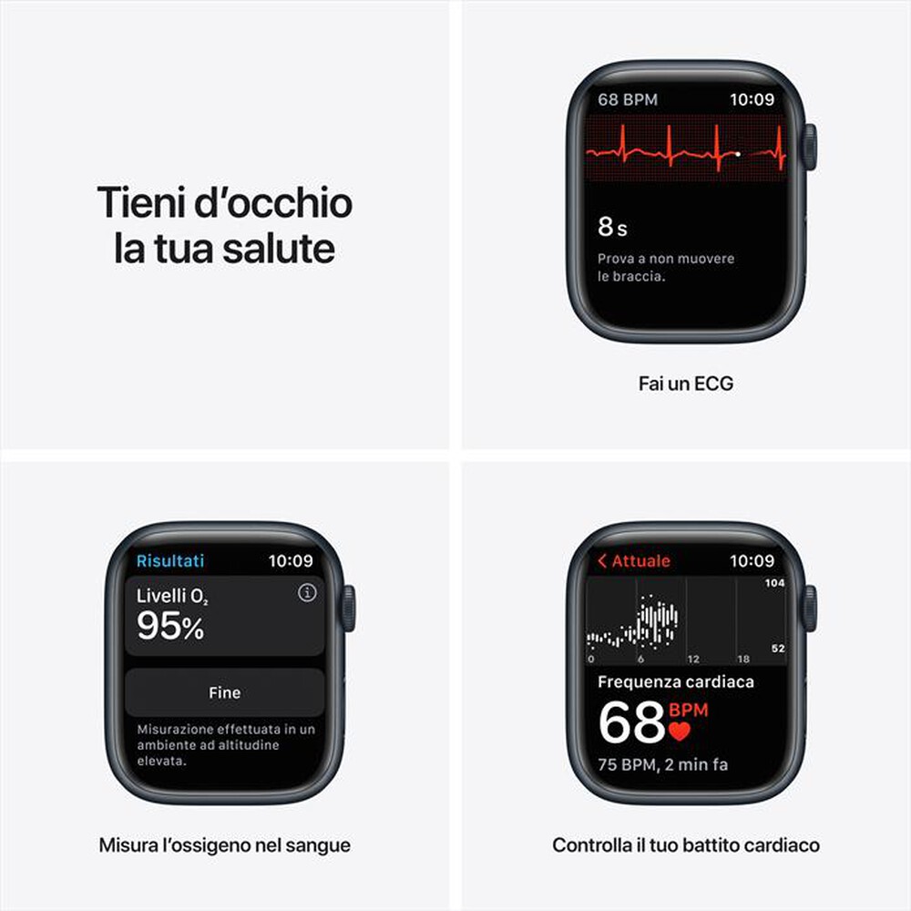 "APPLE - Watch Series 7 GPS+Cellular 45mm Alluminio-Cinturino Sport Mezzanotte"