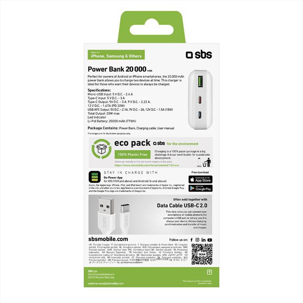 "SBS - Powerbank TTBB20000PD20W-Bianco"