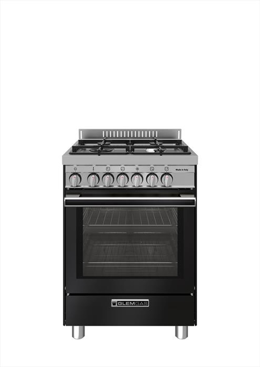 "GLEM GAS - Cucina ST664MBK Classe A+-Nero Carbone"