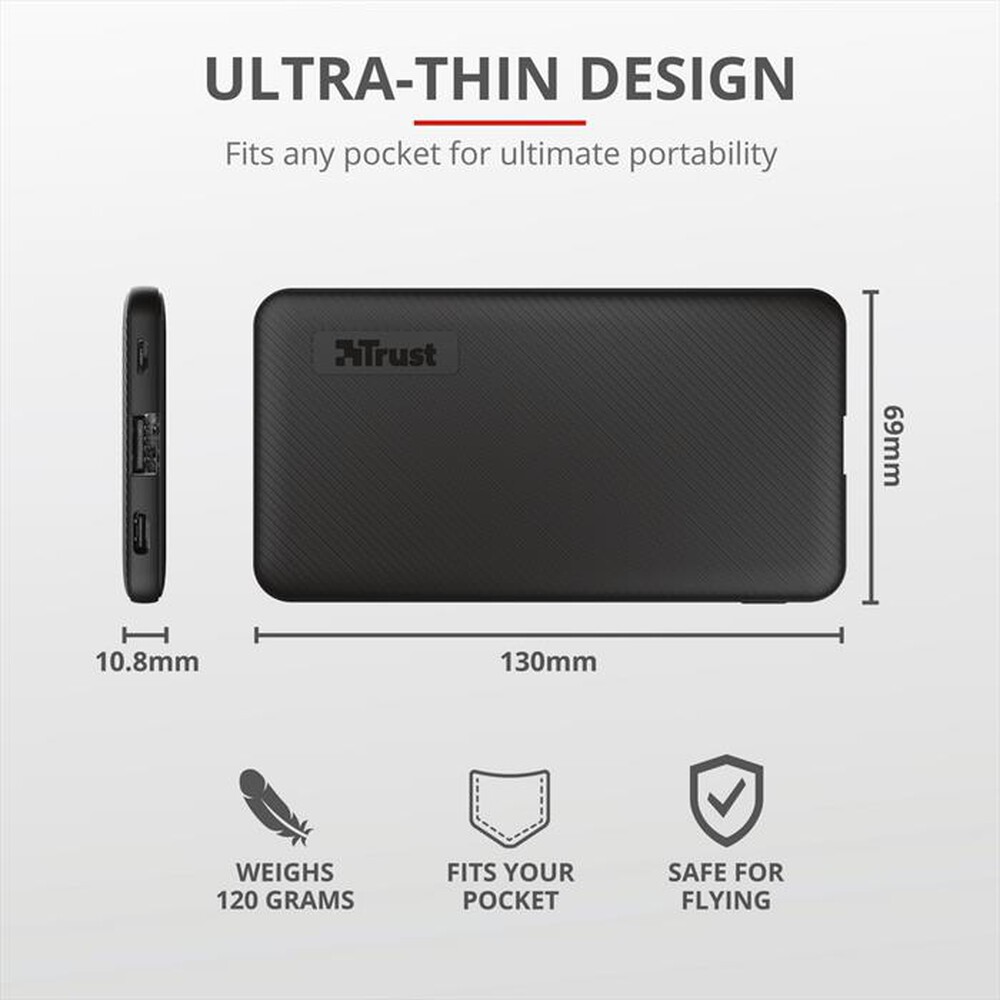 "TRUST - PRIMO POWERBANK 5.000-Black"