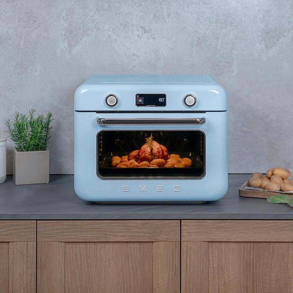 "SMEG - Forno combinato a vapore da appoggio COF01PBEU-Azzurro"