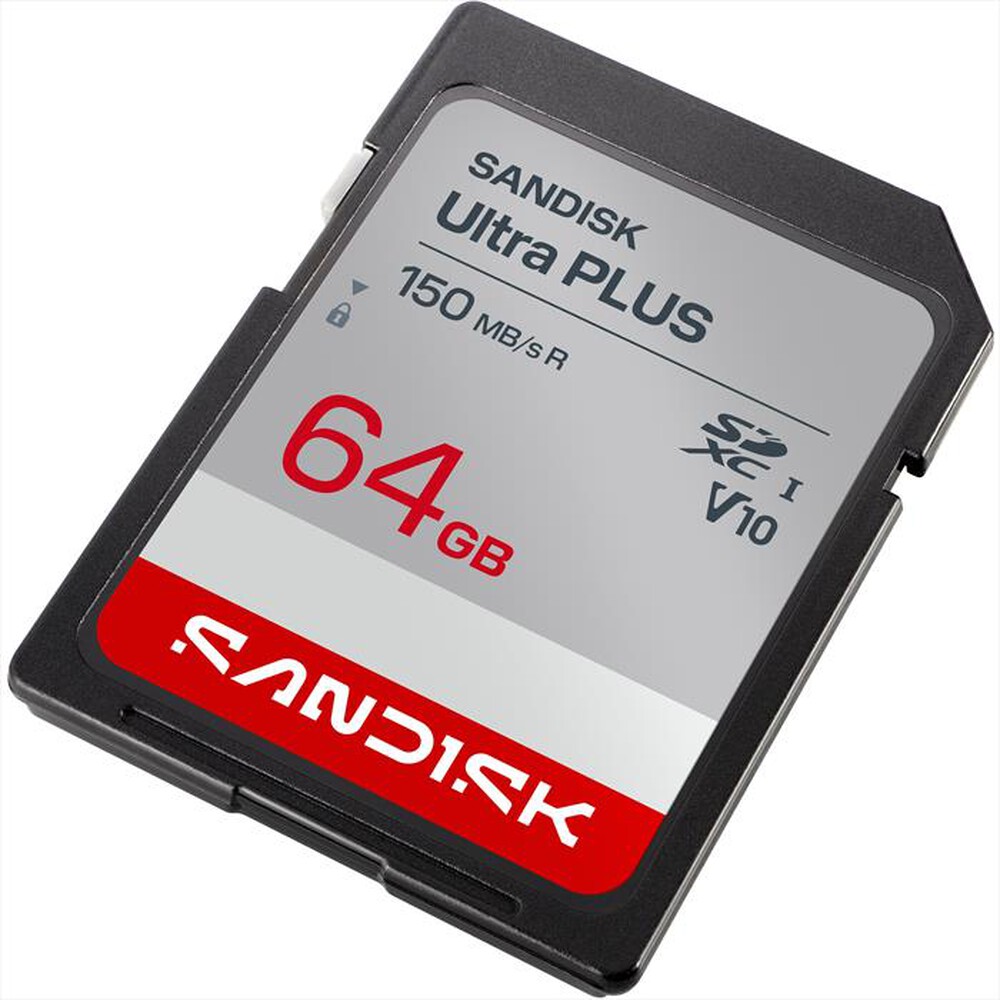 Immagine del prodotto SANDISK - MEM.SD ULTRA PLUS 64GB XC V10 U1 UHS-I C10-grigio