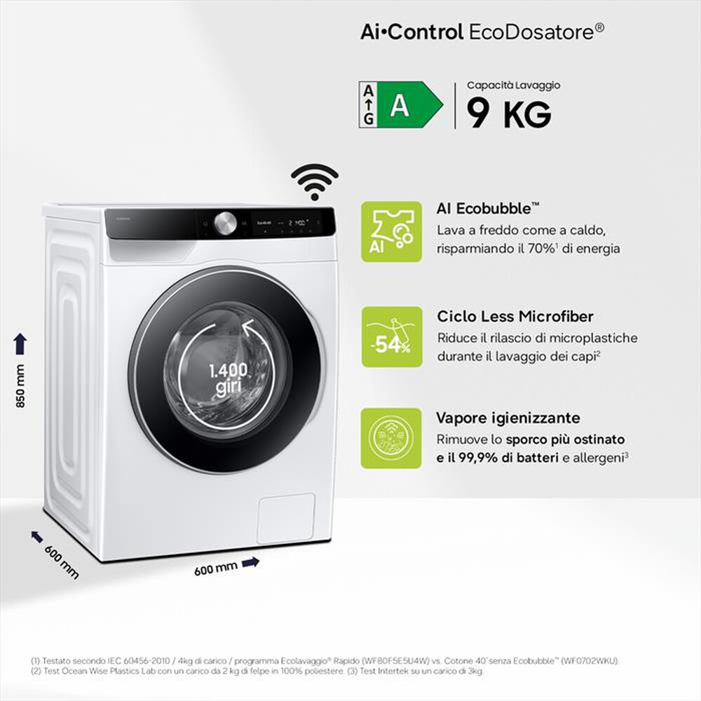 Immagine del prodotto SAMSUNG - Lavatrice WW90DG6U85LKU3 9 Kg Classe A-bianco