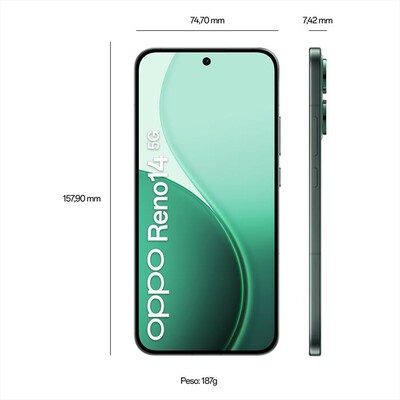 TIM - OPPO Reno14 5G 12/512GB-Luminous Green