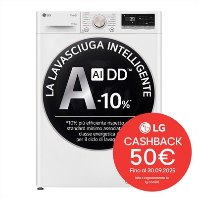 LG - Lavasciuga AI DD D4R7011TSWG 11/6 Kg Classe A-Bianca