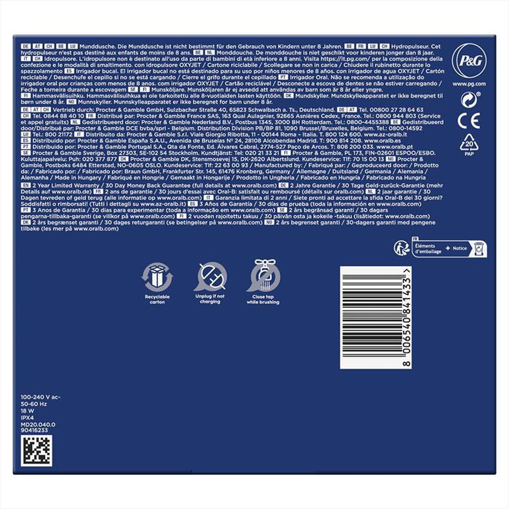 Immagine del prodotto ORAL-B - Idropulsore HEALTH CENTER-Bianco