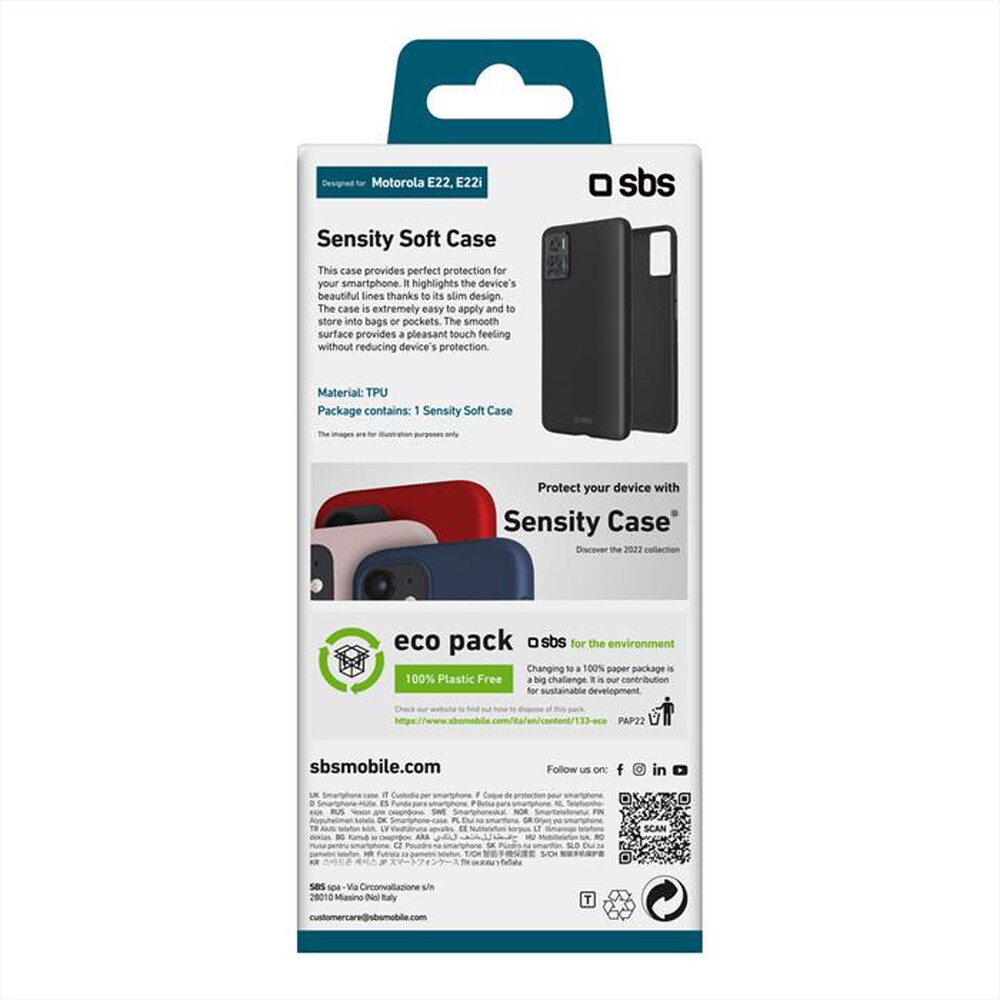 Immagine del prodotto SBS - Cover sensity TESENSMOE22K per Motorola E22/E22i-Nero