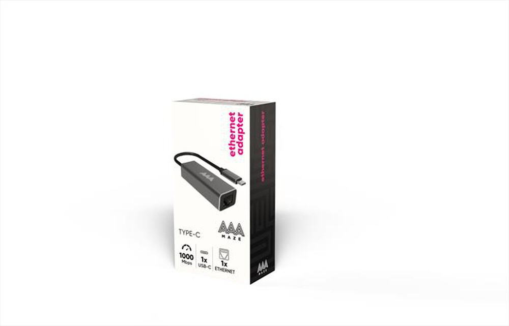 Immagine del prodotto AAAMAZE - ADATTATORE TYPE-C MALE TO ETHERNET FEMALE-Nero