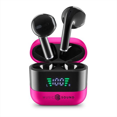 MUSIC SOUND - AURICOLARI TWS CON DISPLAY LED-Pink