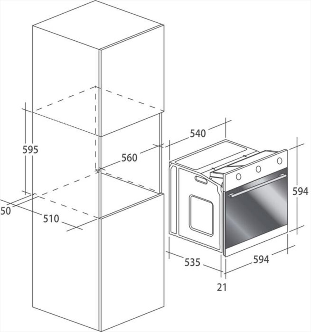 "CANDY - Forno incasso a gas FLG202/1N Classe A+-Nero"