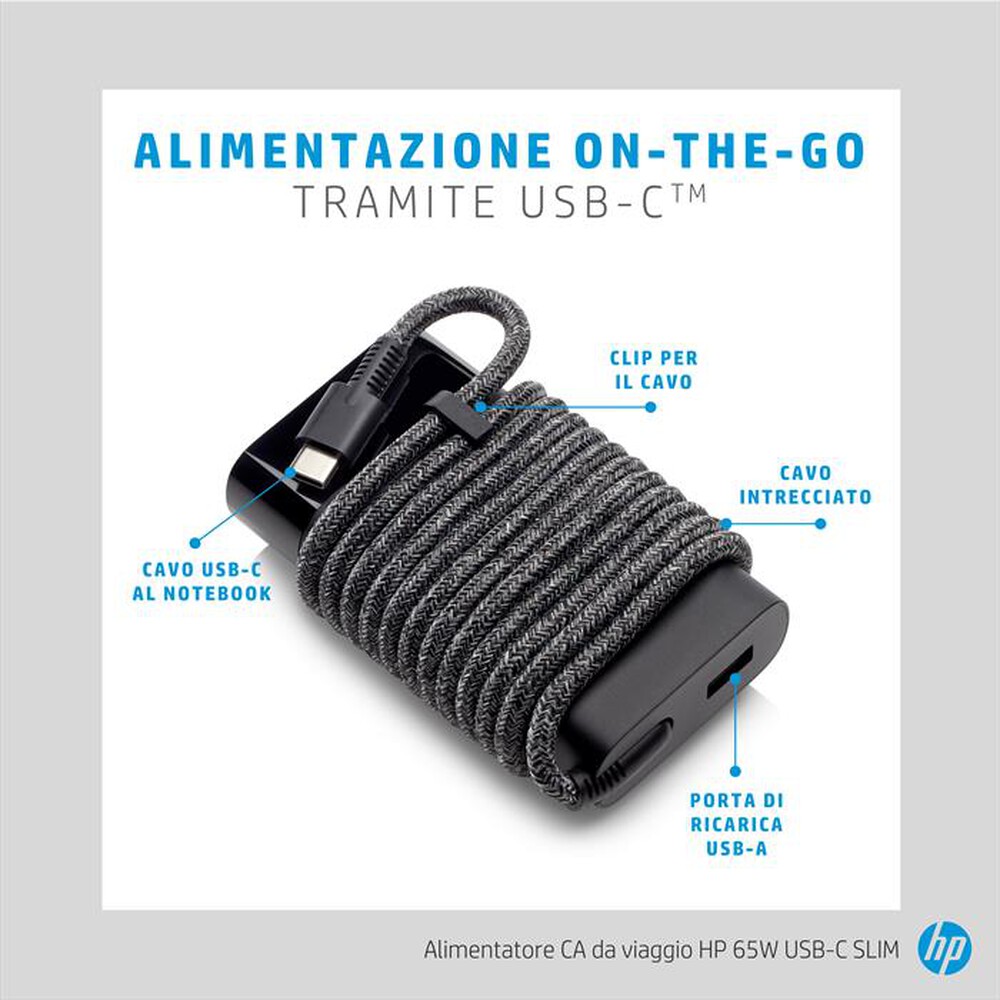 "HP - HP 65W USB-C SLIM-Nero"