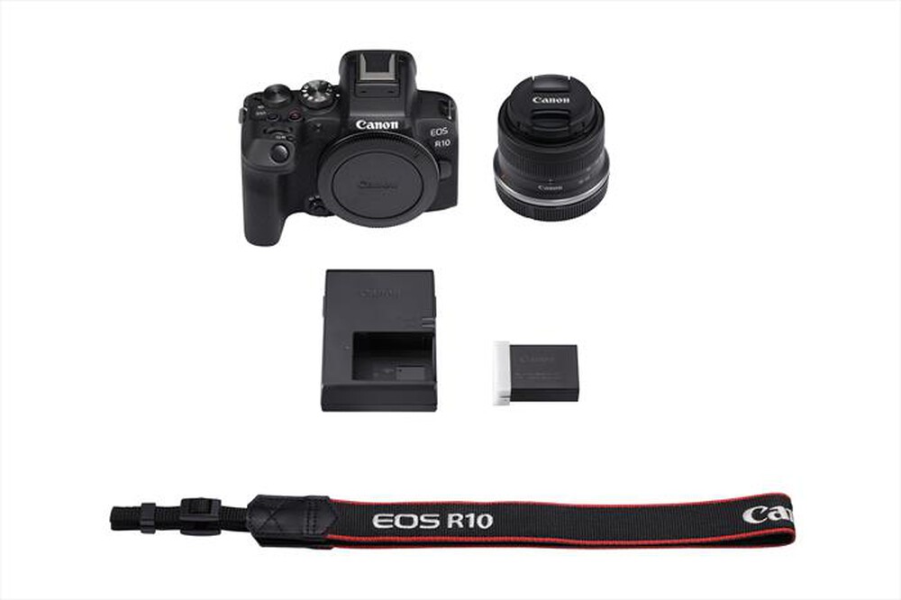 "CANON - EOS R10 + RF-S 18-45MM IS STM + EF-EOS R  ADAPTER-Black"