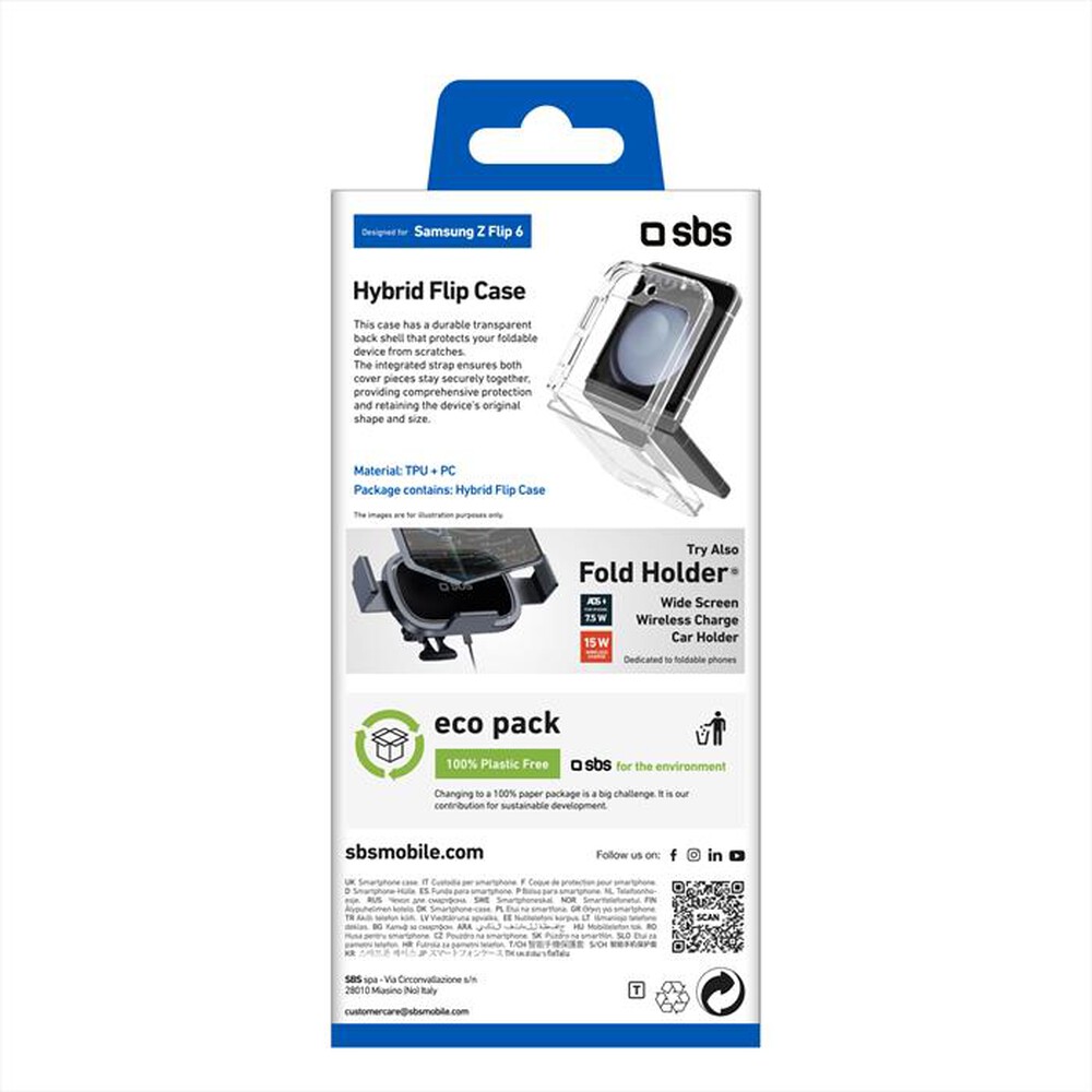 "SBS - Cover TECOVSAZFLIP6T per Samsung Z Flip 6-Trasparente"