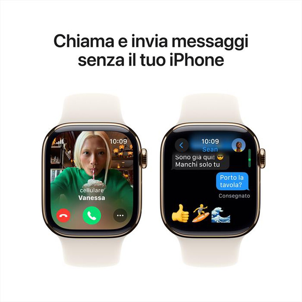 "APPLE - Watch Series 10 GPS + Cellular 42mm Titanio-Oro - Sport Band Galassia S/M"