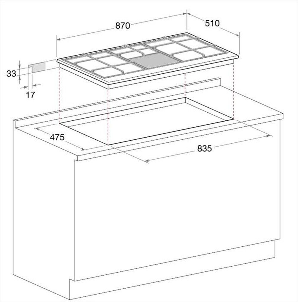 "HOTPOINT ARISTON - Piano cottura a gas PHN 962 TS/IX/HA 87cm-Inox"