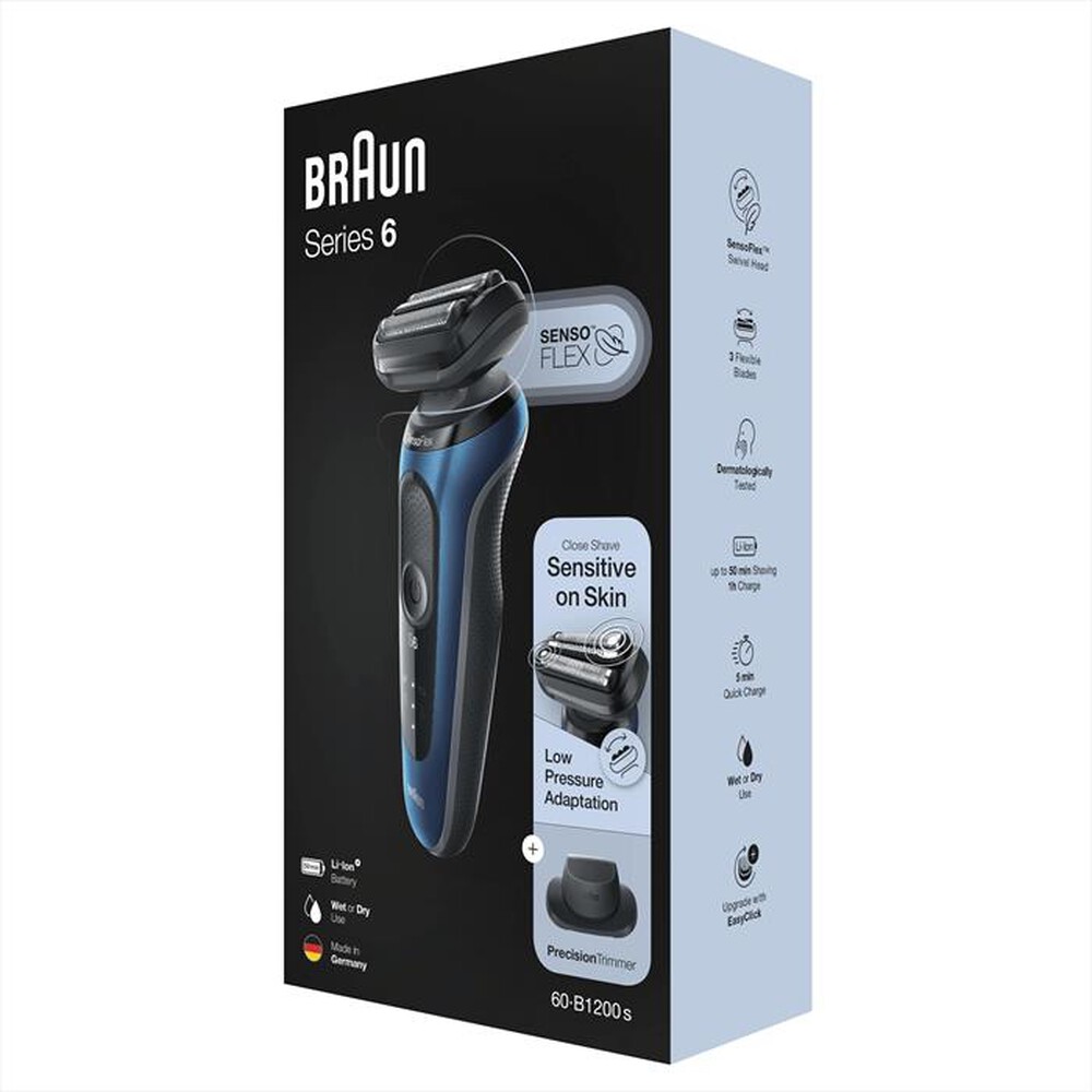 "BRAUN - Rasoio SERIES 6 60-B1200S-Blu"