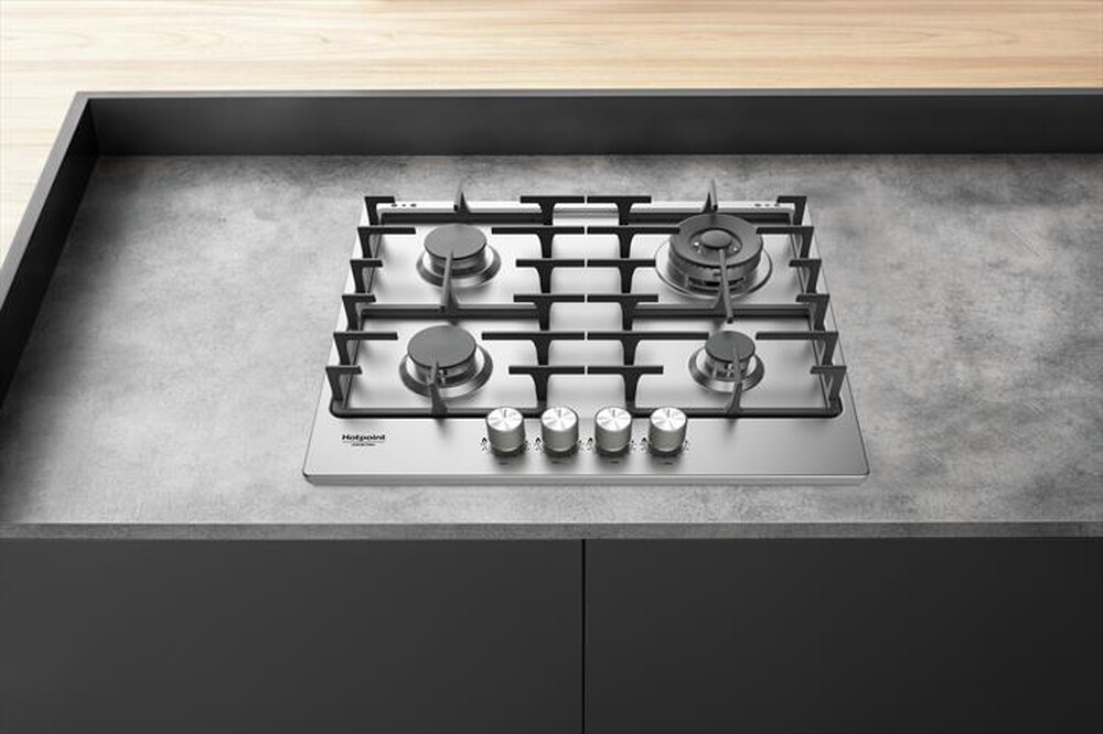 "HOTPOINT ARISTON - Piano cottura a gas PPH 60G DF/IX HOB OA 4 fuochi"
