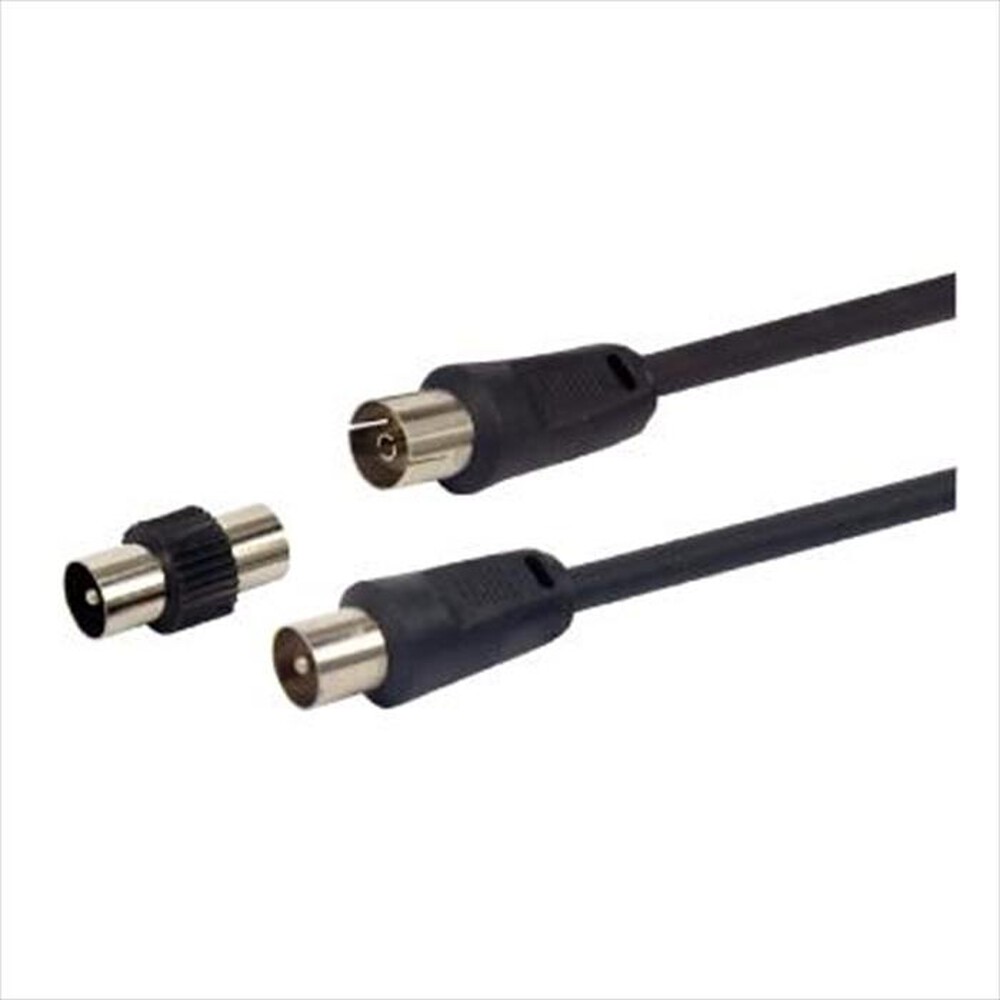 "GBC - CAVO ANTENNA TV 3M CON ADATTATORE-Nero"