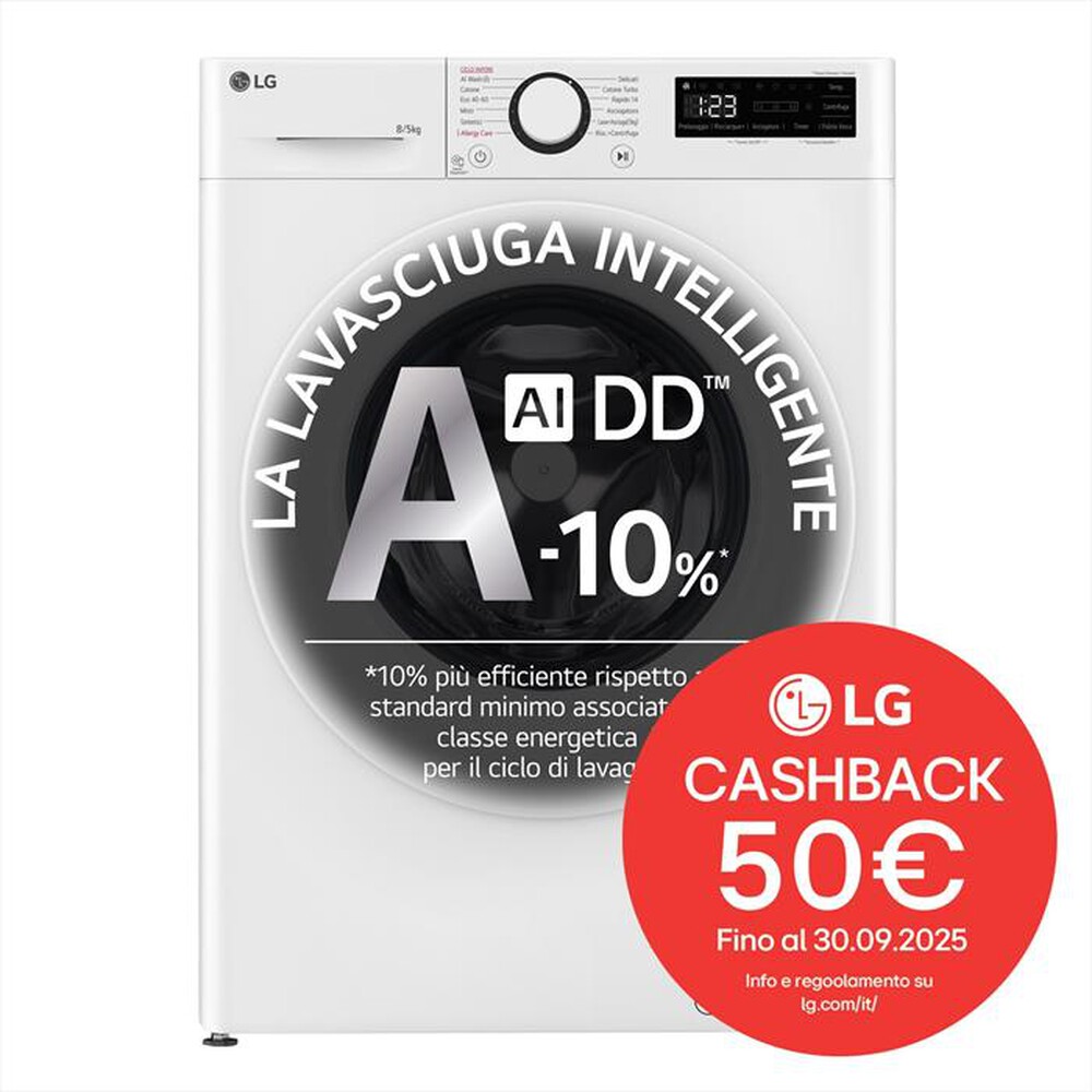 Immagine del prodotto LG - Lavasciuga AI DD D2R3S08NSWW 8/5 Kg Classe E-Bianca