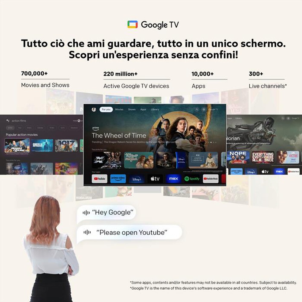 "METZ - Smart TV QLed+ 4K UHD GOOGLE TV 43MQE7000Z-Nero"