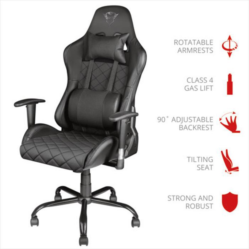 "TRUST - Sedia gaming GXT707 RESTO CHAIR-Black"