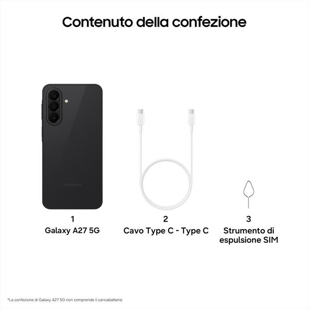 Immagine del prodotto SAMSUNG - Smartphone GALAXY A27 5G (6GB+128GB)-Black