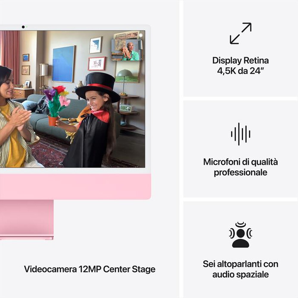 "APPLE - iMac Retina 24\" 4.5K M4 Core 10 CPU 10 GPU 512GB-Rosa"