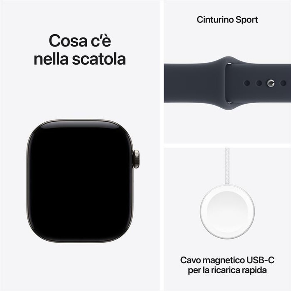 Immagine del prodotto APPLE - Watch Series 12 GPS + Cellular 46mm Titanio-Sport Band Blu marino - S/M