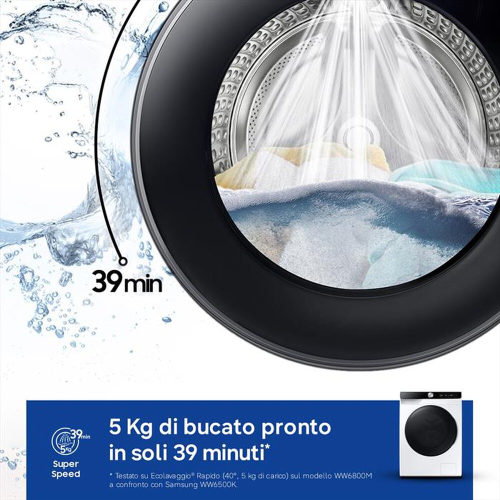 Immagine del prodotto SAMSUNG - Lavasciuga 11/6 Kg WD11DG6B85BKU3 Classe A-bianca con obl&ograve; e display nero