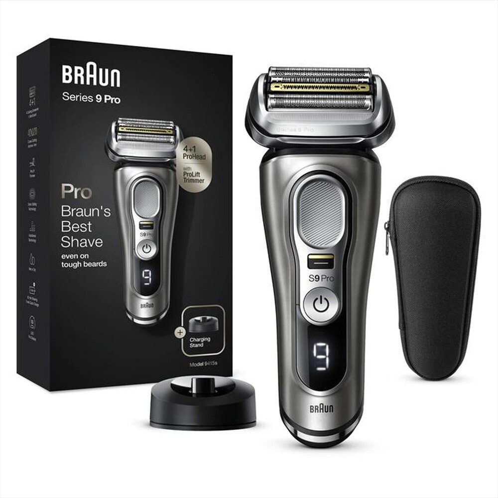 "BRAUN - Rasoio elettrico barba SERIES 9 PRO 9415S-Grigio"