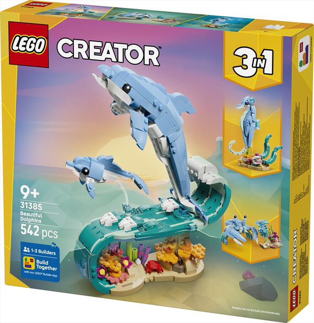 Immagine del prodotto LEGO - CREATORE 3IN1 Animali marini: delfini - 31385-Multicolore