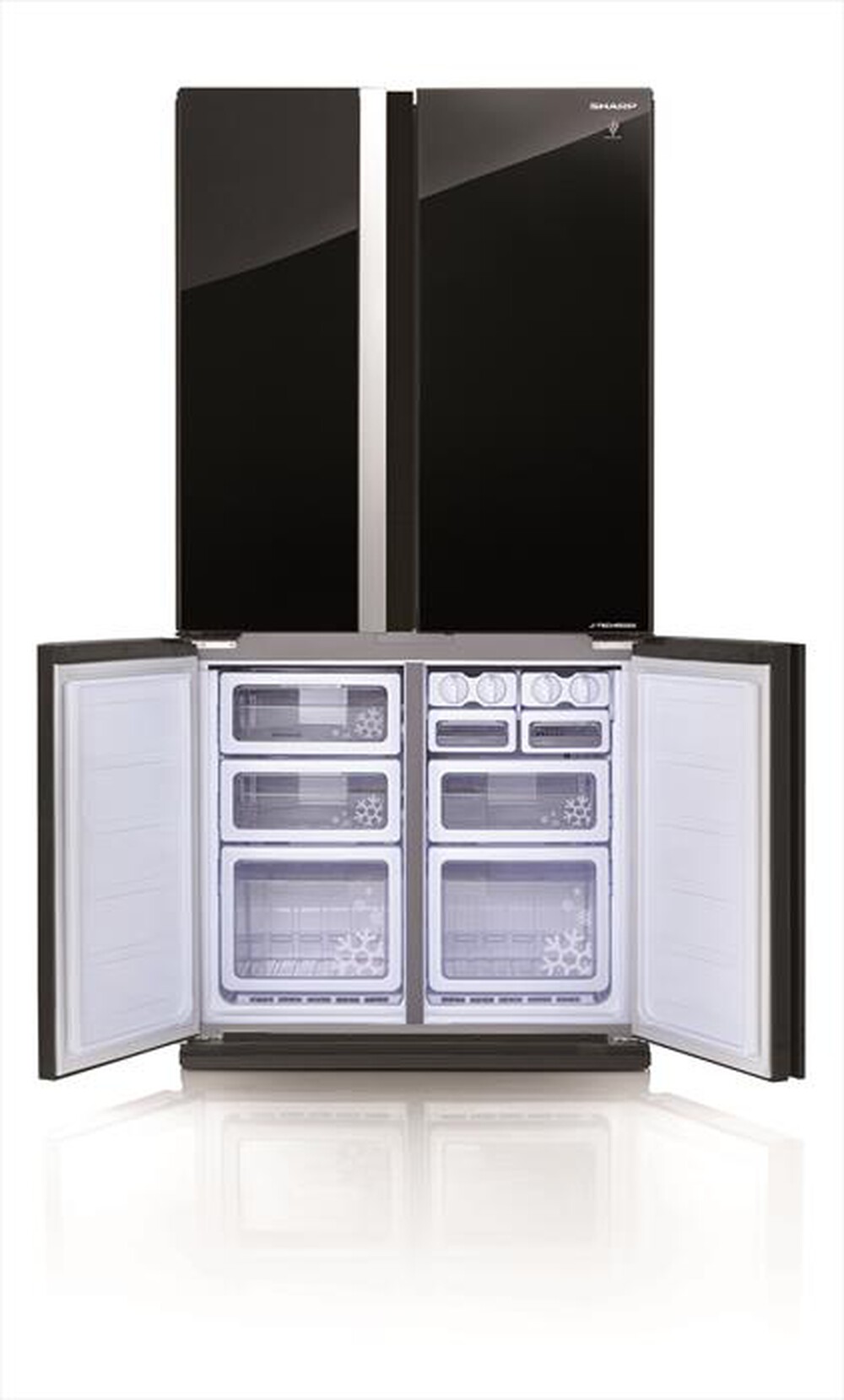 "SHARP - Frigorifero 3 e più porte  SJ-GX820P2BK Classe F-Vetro Nero"