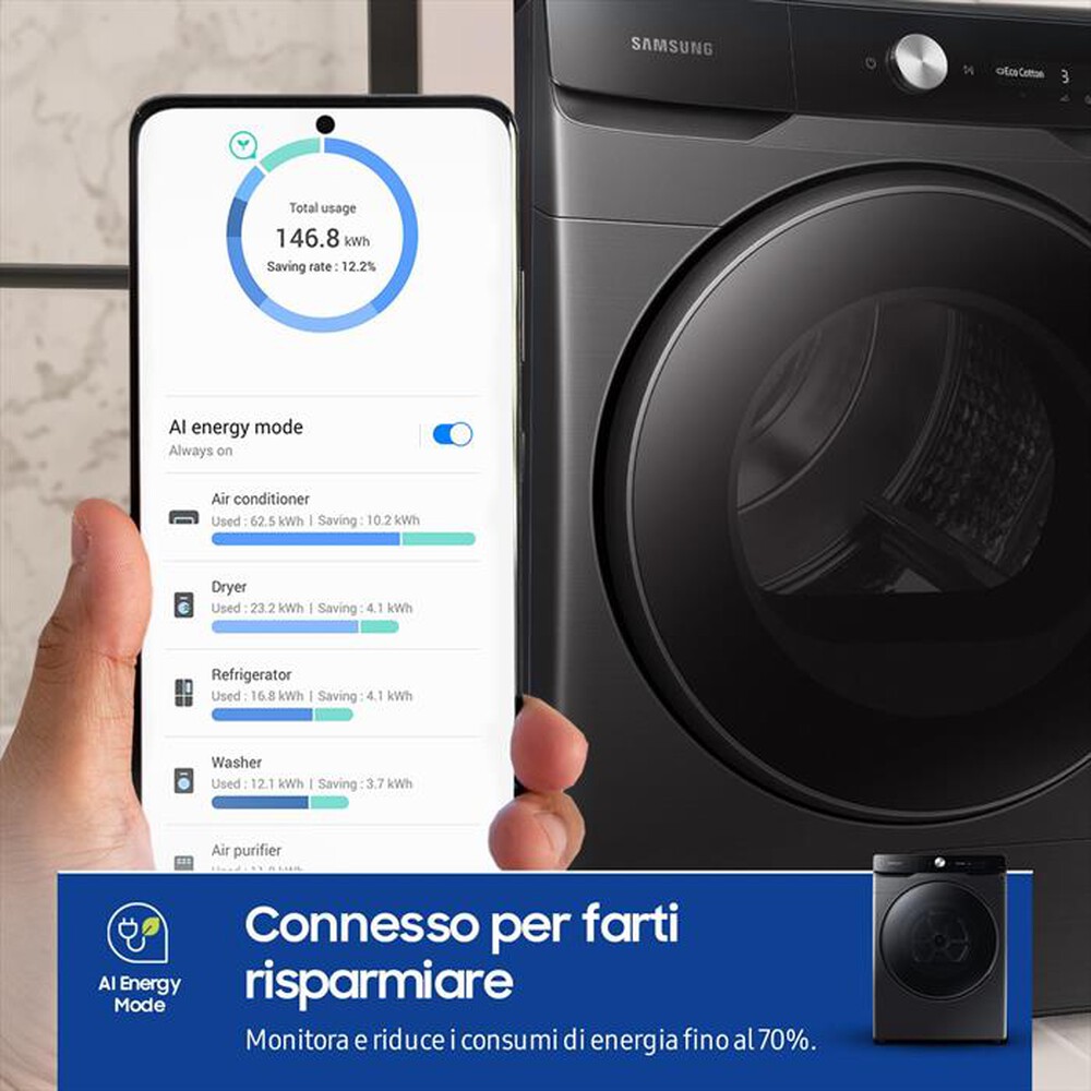 "SAMSUNG - Asciugatrice DV16DG8600BVU3 16KG Classe C-Nero"
