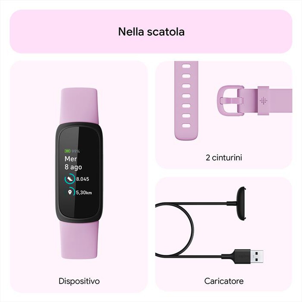 "FITBIT - INSPIRE 3 - FB424BKLV-nero/ lilla tenue"