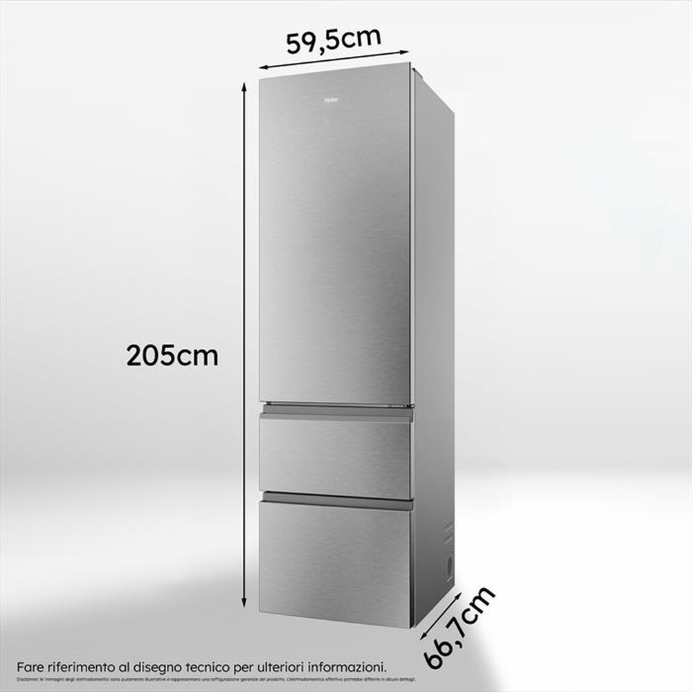 Immagine del prodotto HAIER - Frigorifero Combinato 414L HTR3620CNMG Classe C-Argento